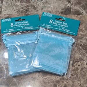 16 Count Organza Bags in Light Blue New